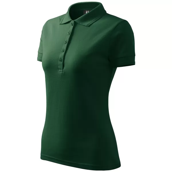  Dámske tričko s golierom ALTISPORT NP/ALW012 DARK GREEN 