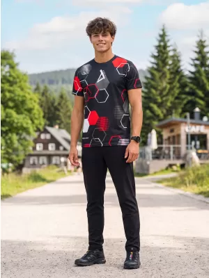 Pánske funkčné tričko premium ALTISPORT VOJ/ALM037TR01 ČIERNOČERVENÁ