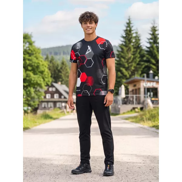  Pánske funkčné tričko premium ALTISPORT VOJ/ALM037TR01 ČIERNOČERVENÁ 
