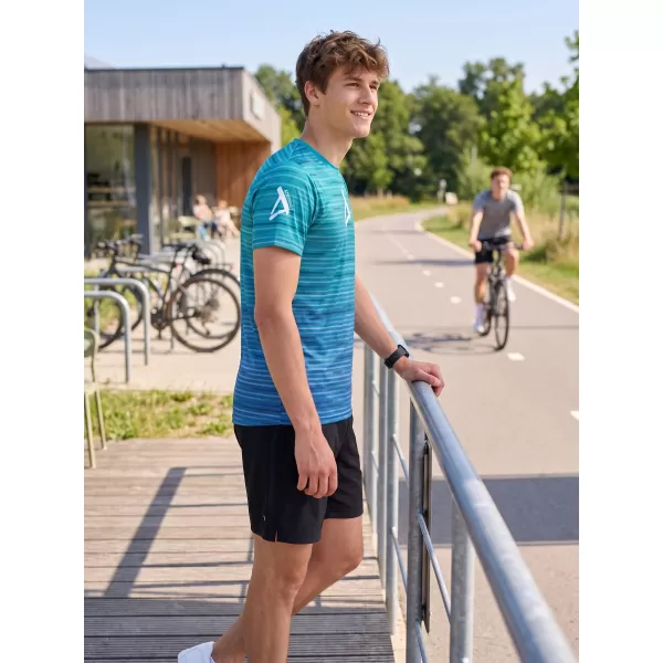 Pánske tričko premium ALTISPORT VOJ/ALM031TR01 EMERALD/MODRÁ 