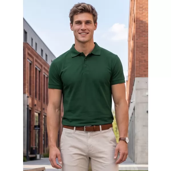 Pánske tričko s golierom ALTISPORT NP/ALM302 DARK GREEN 