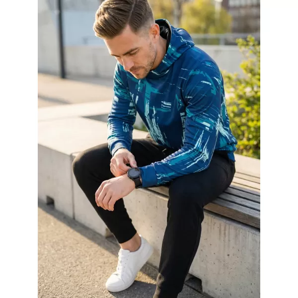  Pánska prémiová mikina ALTISPORT VOJ/ALM010MI01 SMARAGDOVÁ/MODRÁ 