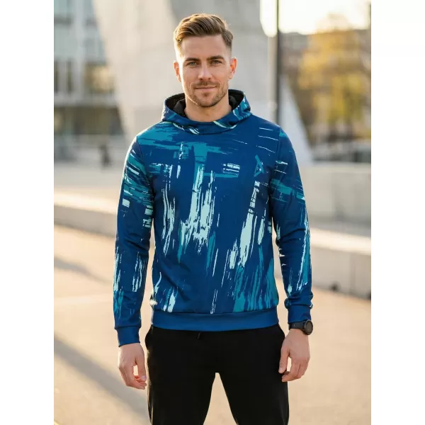  Pánska prémiová mikina ALTISPORT VOJ/ALM010MI01 SMARAGDOVÁ/MODRÁ 