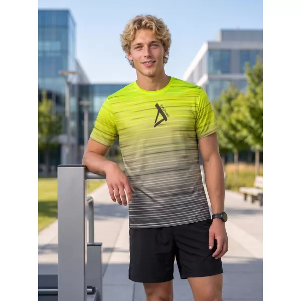  Pánske tričko premium ALTISPORT VOJ/ALM031TR01 ČIERNA/FLUO YELLOW 