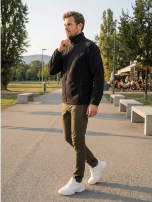 Pánska fleece mikina ALTISPORT NP/ALM105 čierna