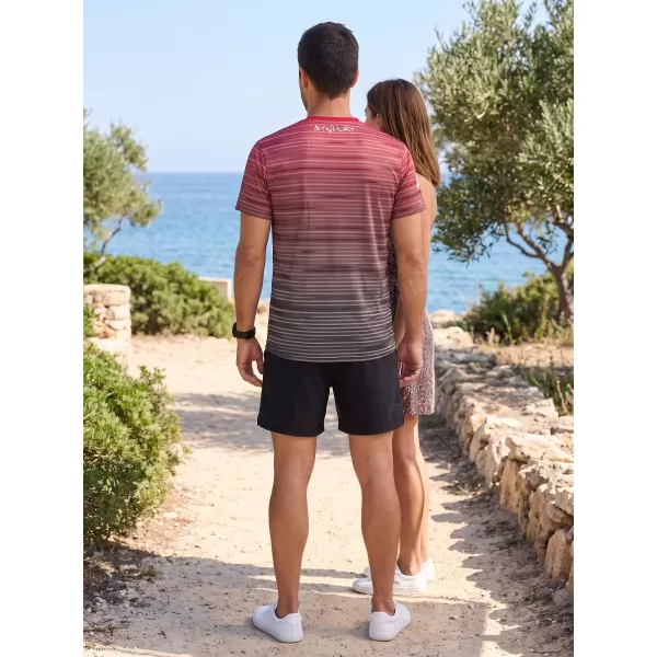  Pánske tričko premium ALTISPORT VOJ/ALM031TR01 ČIERNA/VÍNOVÁ 