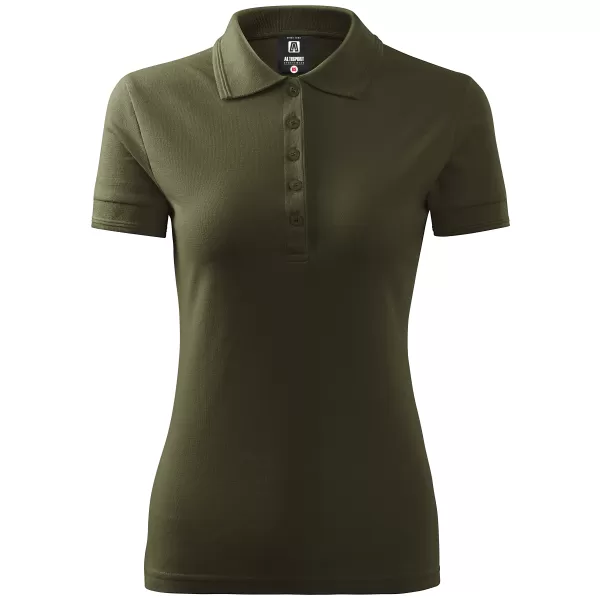  Dámske tričko s golierom ALTISPORT NP/ALW012 MILITARY 