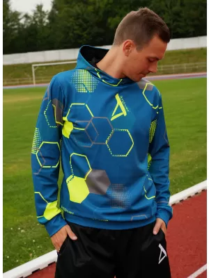 Pánska prémiová funkčná mikina ALTISPORT VOJ/ALM037MI01 PETROLEJ/ŽLTÁ
