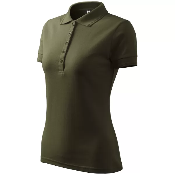  Dámske tričko s golierom ALTISPORT NP/ALW012 MILITARY 