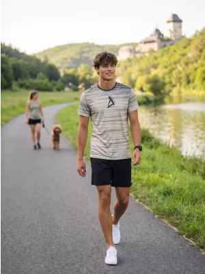 Pánske tričko premium ALTISPORT VOJ/ALM031TR01 ČIERNA/HNEDÁ