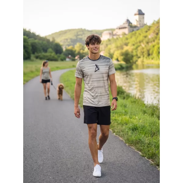  Pánske tričko premium ALTISPORT VOJ/ALM031TR01 ČIERNA/HNEDÁ 