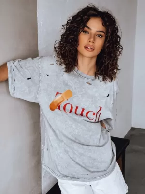 Dámske tričko DSTREET TOUCH RY2629 SVETLO ŠEDÁ