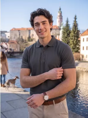Pánske tričko s golierom ALTISPORT NP/ALM302 TMAVÁ BRIDLICA