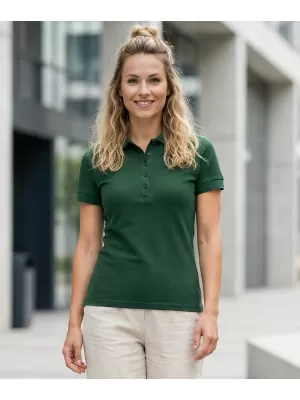 Dámske tričko s golierom ALTISPORT NP/ALW012 DARK GREEN
