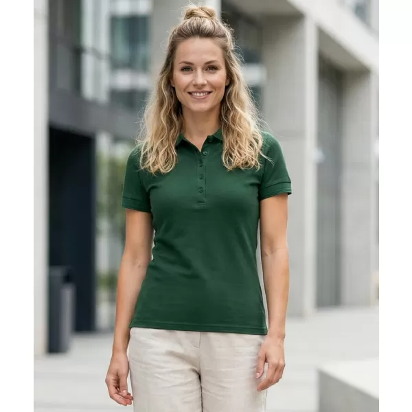  Dámske tričko s golierom ALTISPORT NP/ALW012 DARK GREEN 