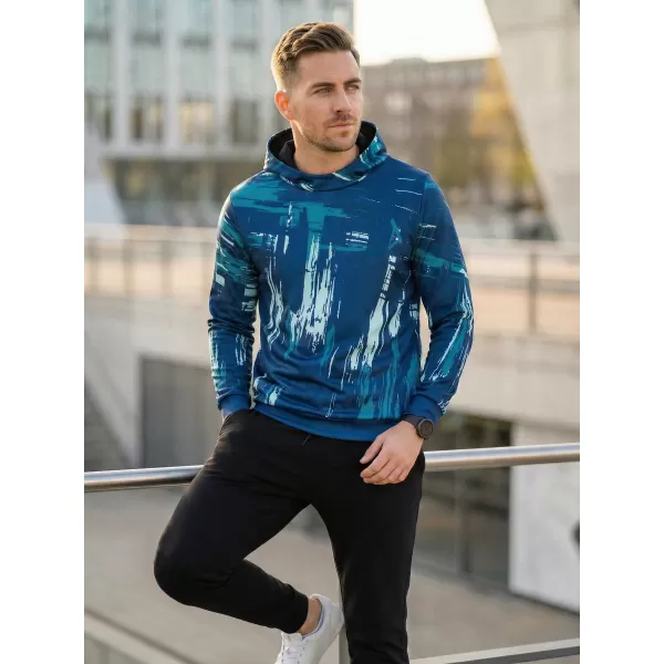  Pánska prémiová mikina ALTISPORT VOJ/ALM010MI01 SMARAGDOVÁ/MODRÁ 