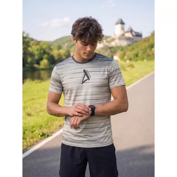  Pánske tričko premium ALTISPORT VOJ/ALM031TR01 ČIERNA/HNEDÁ 