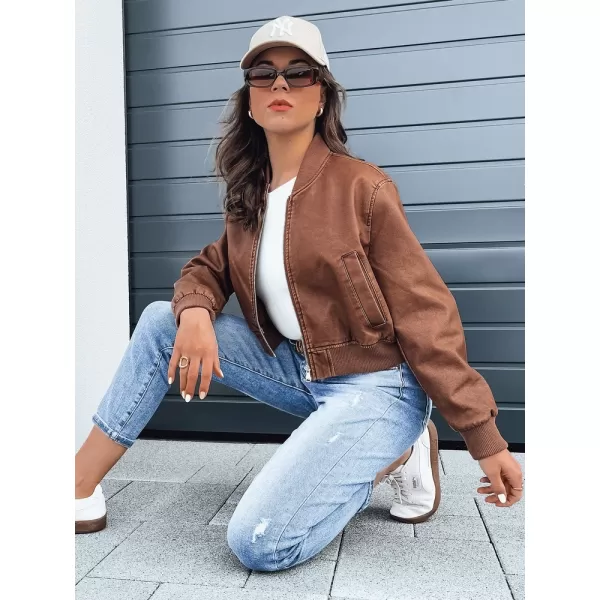  Dámska bunda typu bomber DSTREET SANTOL TY4341 KARAMEL 