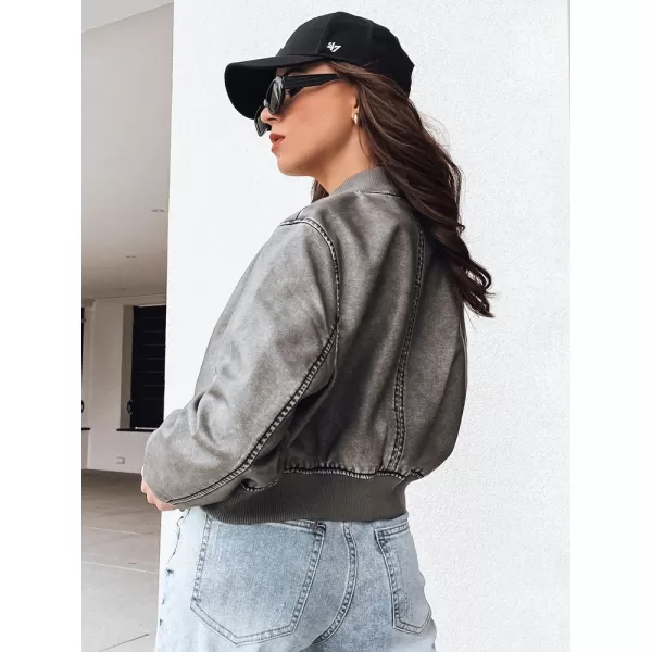 Dámska bunda typu bomber DSTREET SANTOL TY4340 TMAVO ŠEDÁ 