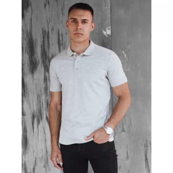  Pánske T -shirt s golierom DSTREET PX0597 SVETLO GREY 