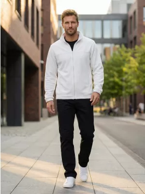 Pánska fleece mikina ALTISPORT NP/ALM105 biela