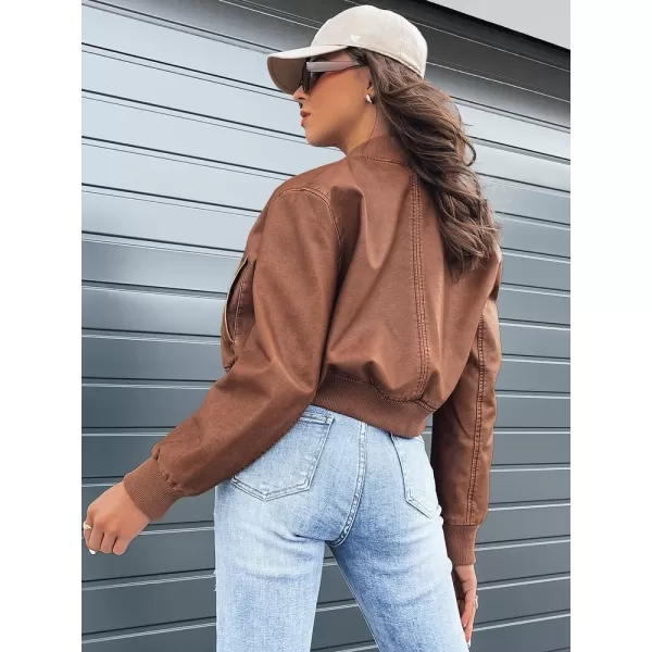  Dámska bunda typu bomber DSTREET SANTOL TY4341 KARAMEL 