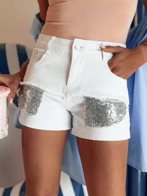 Dámske šortky dstreet shinewear SY0339 biele
