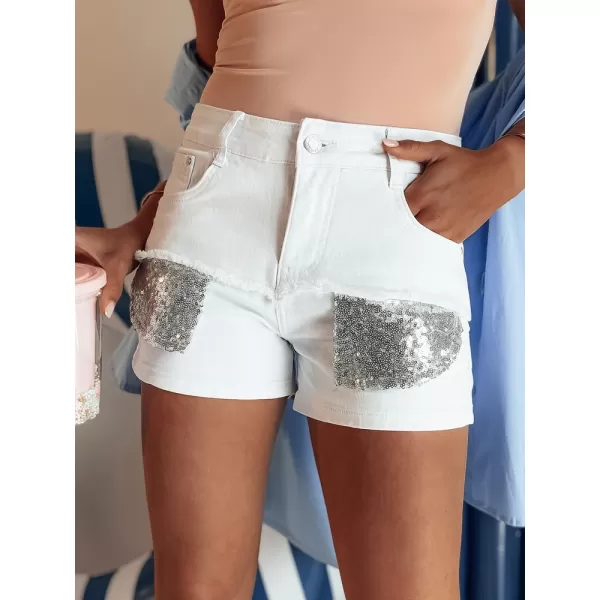  Dámske šortky dstreet shinewear SY0339 biele 