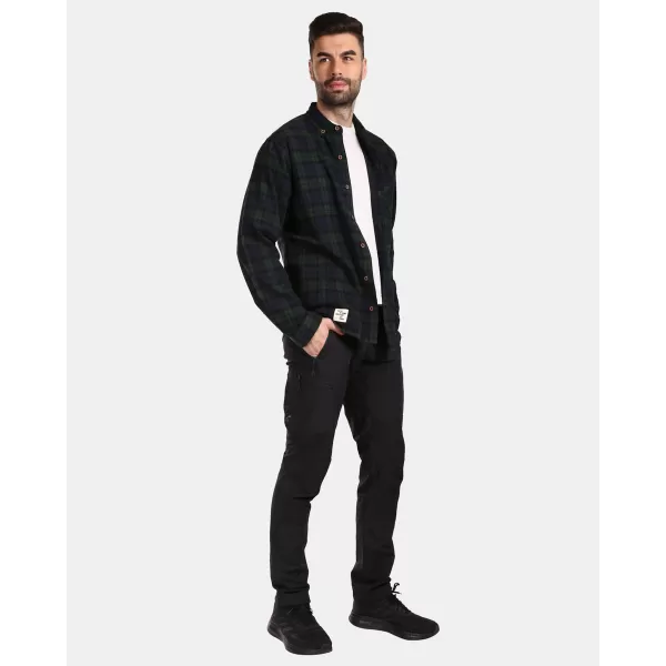  Pánska košeľa KILPI FLANNY-M VM0380KI TMAVO zelená 