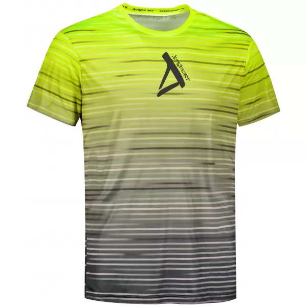  Pánske tričko premium ALTISPORT VOJ/ALM031TR01 ČIERNA/FLUO YELLOW 