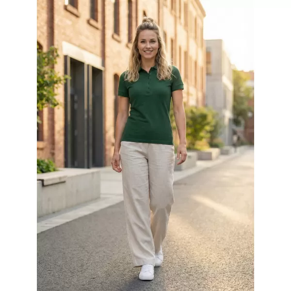  Dámske tričko s golierom ALTISPORT NP/ALW012 DARK GREEN 