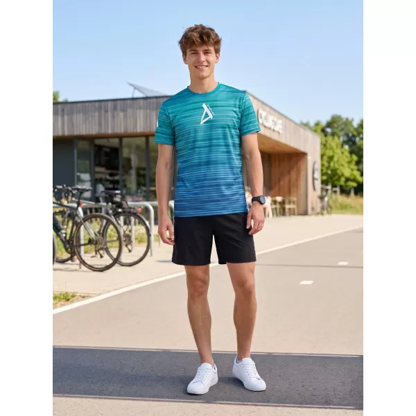  Pánske tričko premium ALTISPORT VOJ/ALM031TR01 EMERALD/MODRÁ 
