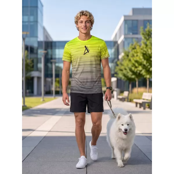  Pánske tričko premium ALTISPORT VOJ/ALM031TR01 ČIERNA/FLUO YELLOW 