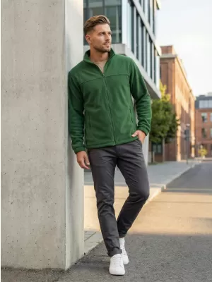 Pánska fleece mikina ALTISPORT NP/ALM105 FĽAŠKOVO zelená