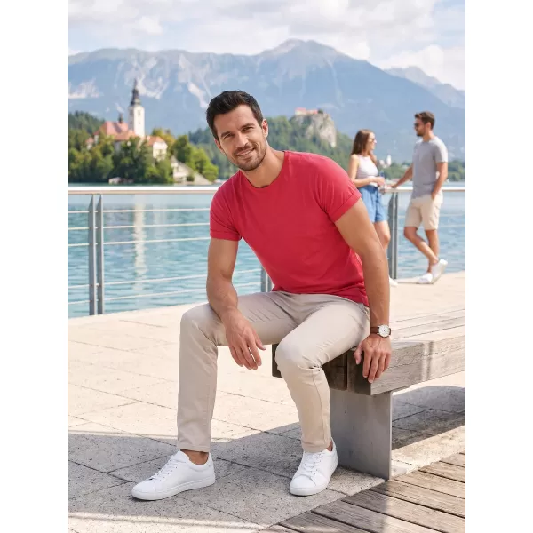  Pánske tričko ALTISPORT NoPrint NP/ALM361 ČERVENÝ MELÍR 