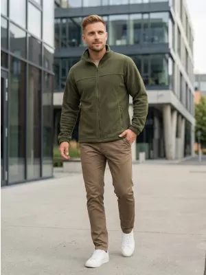 Pánska fleece mikina ALTISPORT NP/ALM105 MILITARY