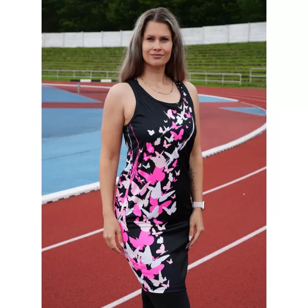  Dámske funkčné tielkové šaty premium ALTISPORT VOJ/ALW022SAT01 ČIERNA/RUŽOVÁ 