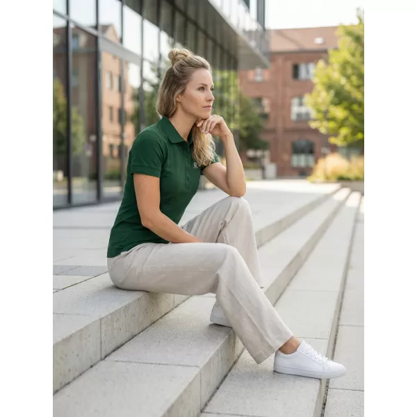  Dámske tričko s golierom ALTISPORT NP/ALW012 DARK GREEN 
