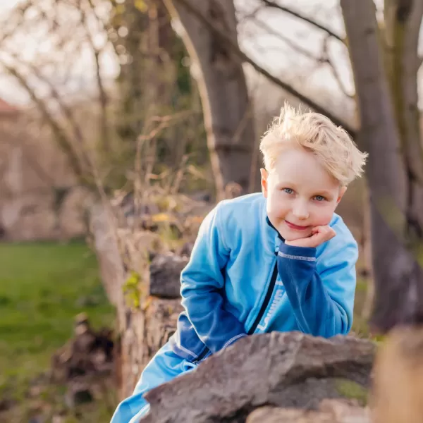  Detská fleecová mikina WAMU MOZAIKA MODRÁ 