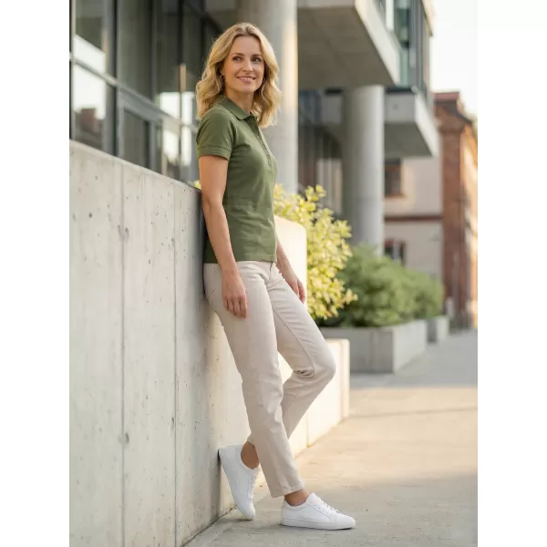  Dámske tričko s golierom ALTISPORT NP/ALW012 KHAKI 