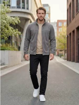 Pánska fleece mikina ALTISPORT NP/ALM105 OCELOVO sivá