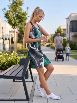 Dámske funkčné tielkové šaty premium ALTISPORT VOJ/ALW001SAT01 ČIERNA/TYRKYSOVÁ
