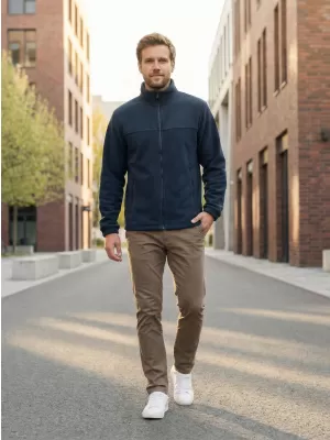 Pánska fleece mikina ALTISPORT NP/ALM105 NÁMORNÁ modrá