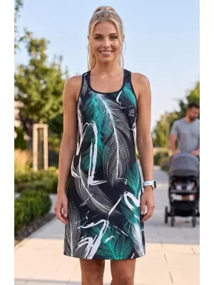 Dámske funkčné tielkové šaty premium ALTISPORT VOJ/ALW001SAT01 ČIERNA/TYRKYSOVÁ