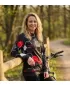 Dámska funkčná mikina premium ALTISPORT VOJ/ALW037MI01 ČIERNOČERVENÁ