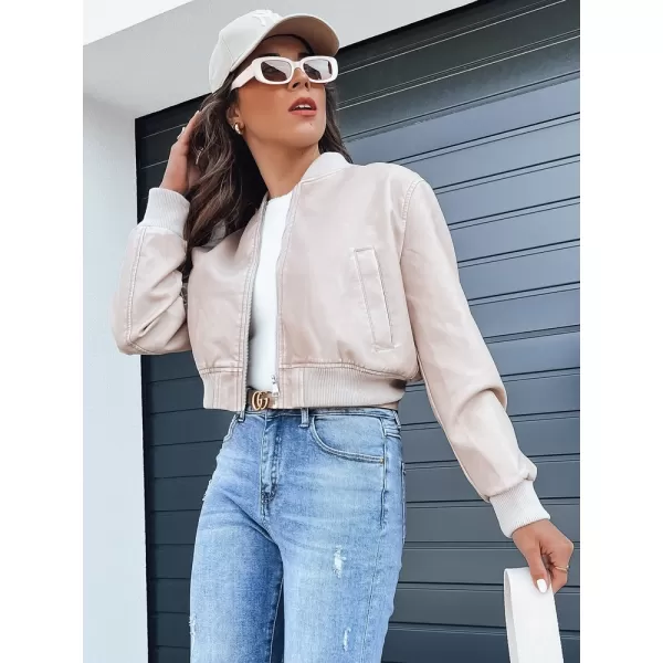  Dámska bunda typu bomber DSTREET SANTOL TY4339 BÉŽOVÁ 