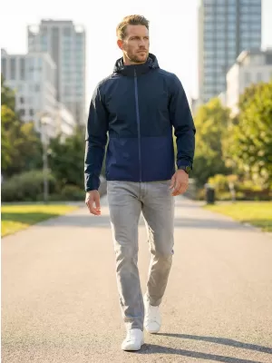 Pánska bunda ALTISPORT NoPrint NP/ALM835 NÁMORNÁ modrá