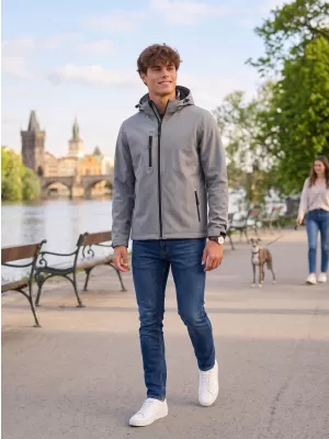 Pánska softshellová bunda ALTISPORT NP/ALM225 OCELOVO sivá