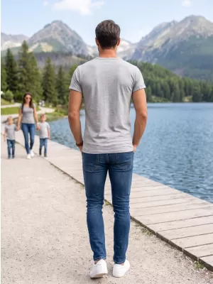 Pánske tričko ALTISPORT NoPrint NP/ALM361 SVETLÝ MELIER