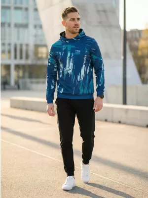 Pánska prémiová mikina ALTISPORT VOJ/ALM010MI01 SMARAGDOVÁ/MODRÁ